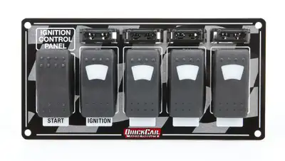 Quickcar Racing Ignition Panel w/ Rocker Switches Fuses & Lights