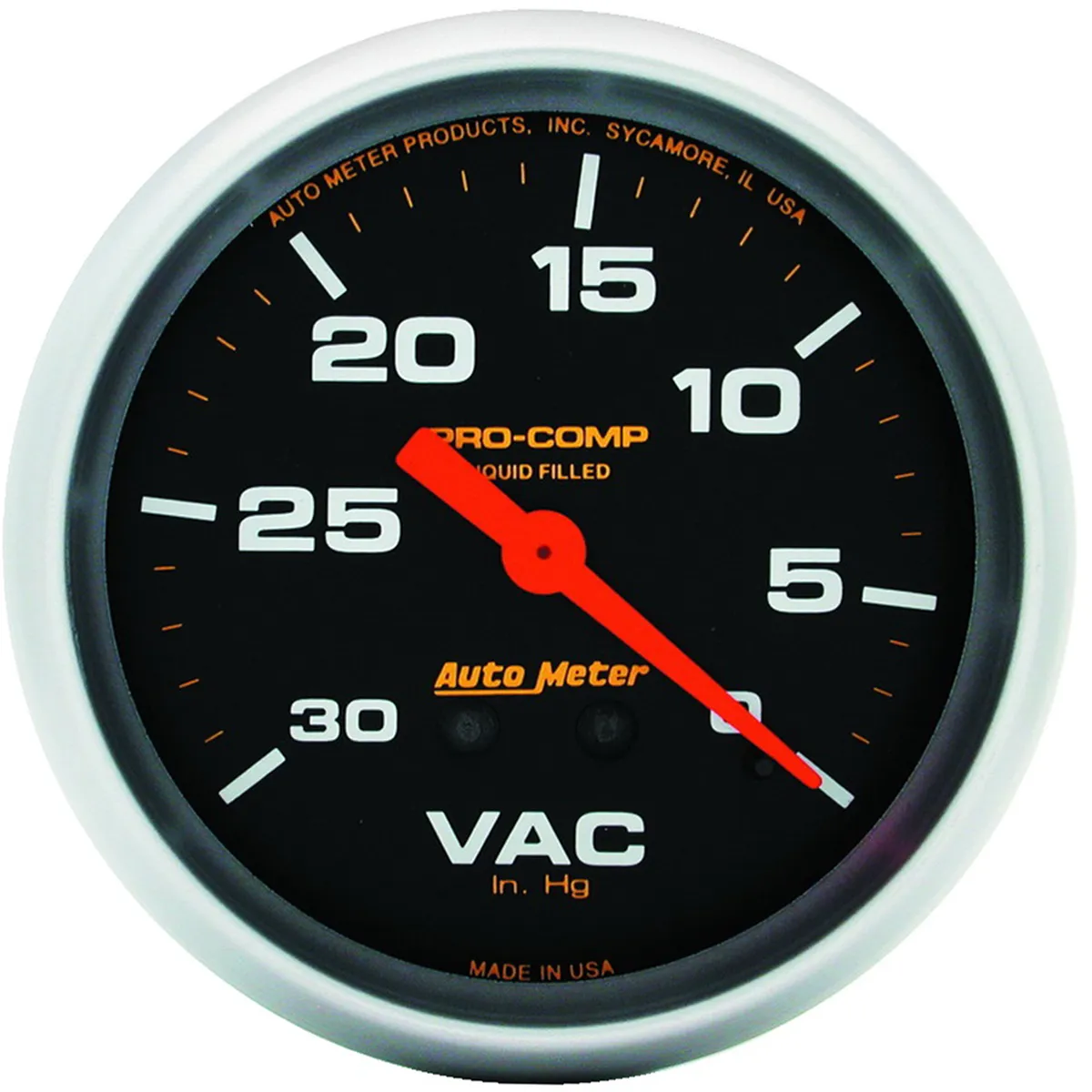 Gauge, Vacuum, 2 5/8", 30inHg, Liquid Filled Mech, Pro-Comp product image
