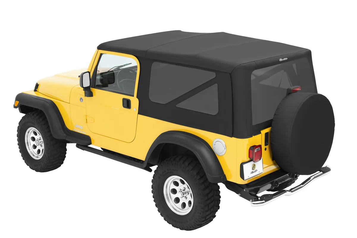 Replace-A-Top for OEM Hardware For Jeep 2004-2006 Wrangler TJ Tinted Black Diamond Sailcloth No Door Skins Included Bestop product image