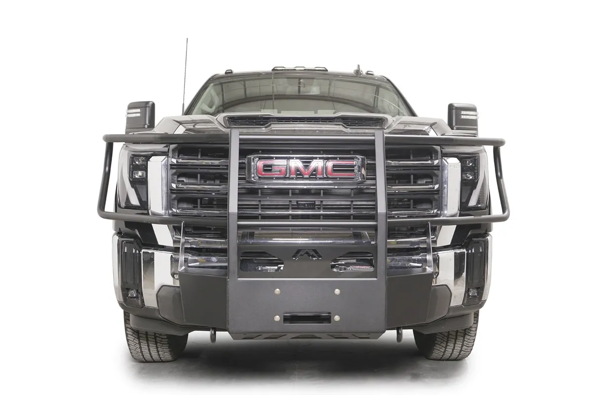 24c Sierra 2500/3500 HD Winch Mount W/Full Grill Guard Frnt Bumper Matte Finish product image