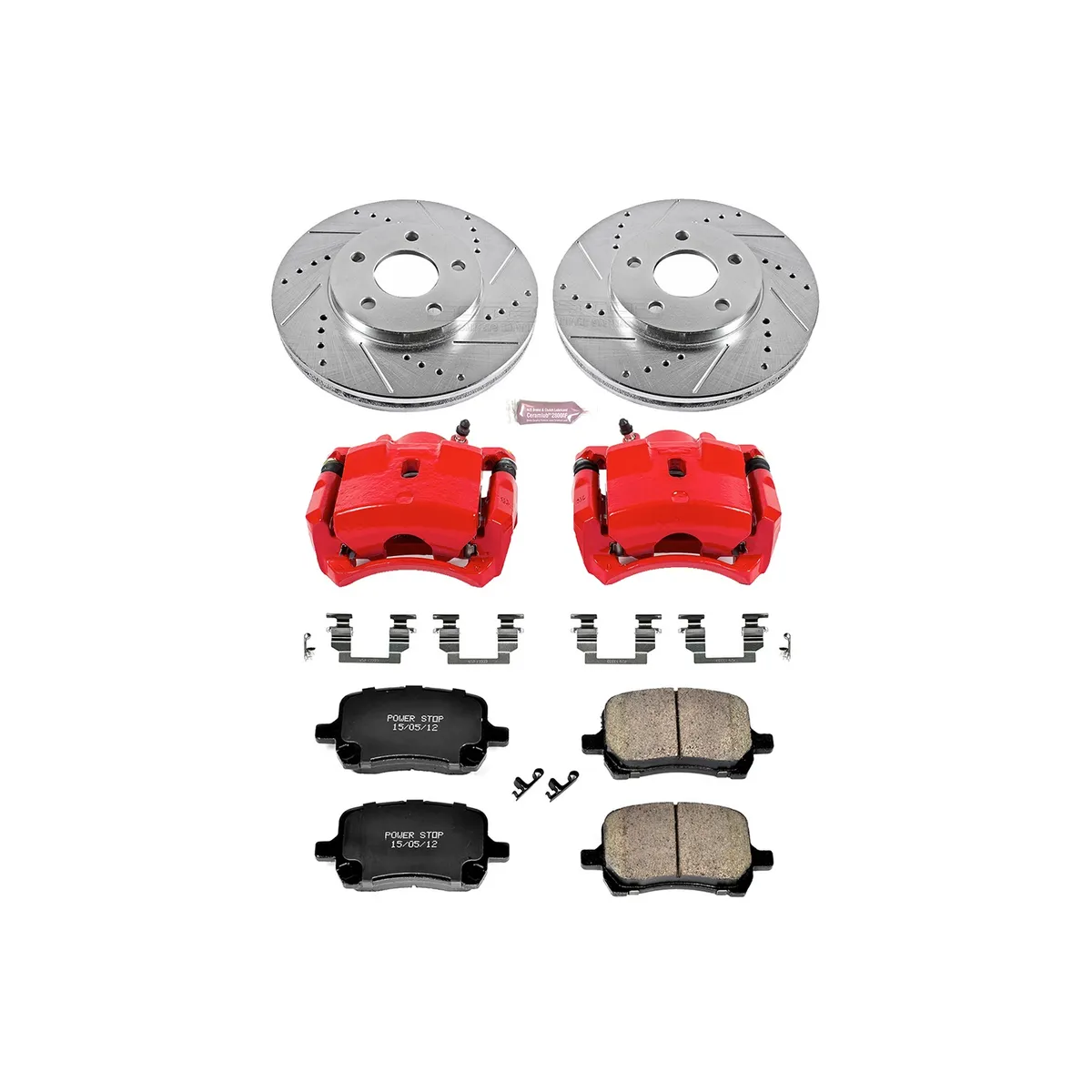 Z23 Evolution Sport Upgrade Kit: Drilled/Slotted Rotors; Carbon-Fiber Ceramic Pads; Powder Coated Calipers product image