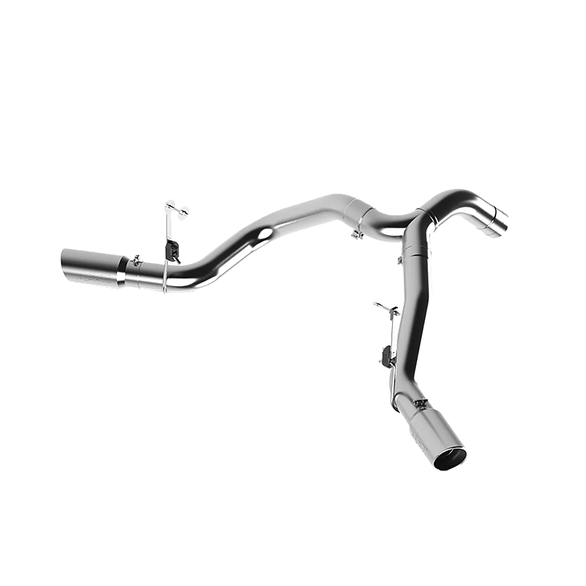 Armor Lite Cool Duals™ Filter Back Exhaust System; 4 in.; Incl. Y-Pipe/Tailpipes/Hardware/5 in. Outlet Diameter Tips; Dual Out Split Side Exit; Aluminized; product image
