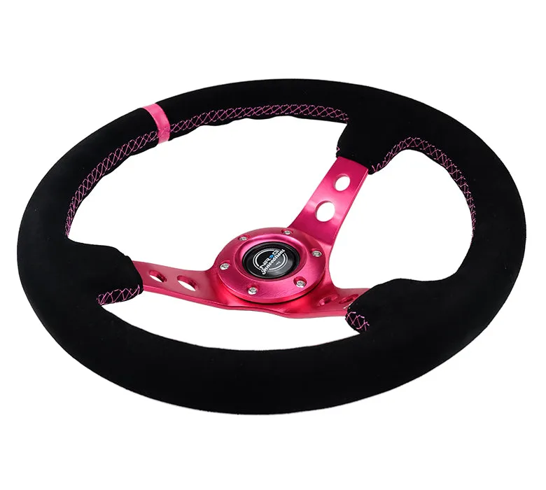 Steering Wheel 350mm 3in Dish Black Suede product image