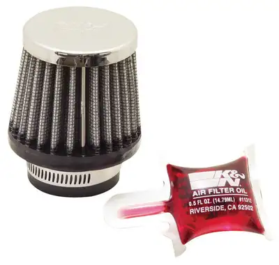 K&N 1-3/8FLG, 2-1/2B, 2T, 2-1/4H Universal Chrome Filter