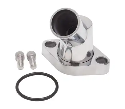 Edelbrock Edelbrock 4817 Edelbrock 45 Deg. Polished Aluminum Waterneck for Chevy 4.3L V6 & Chevy V8