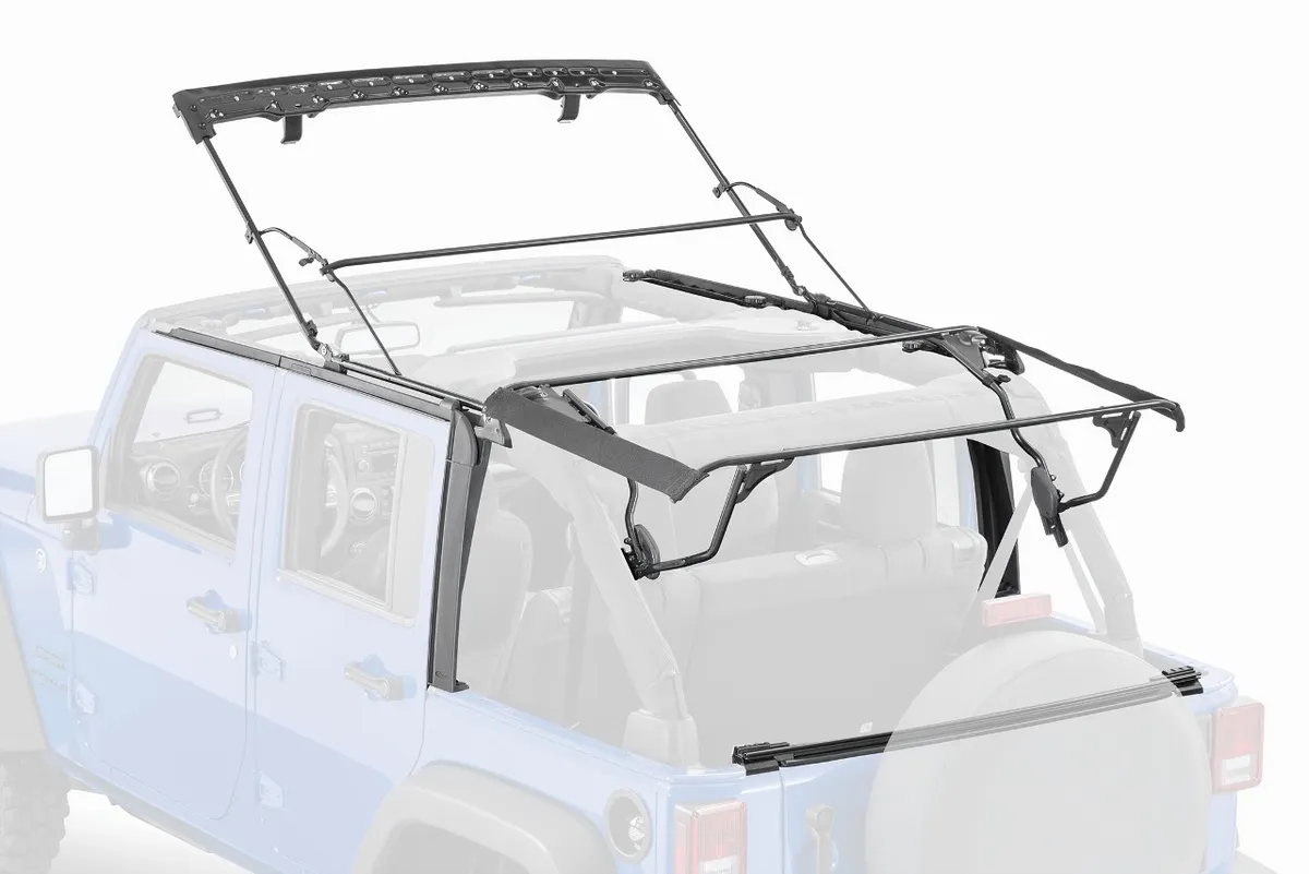 Jeep Full Hardware Top No Doorskins Tinted Glass For 10-18 Jeep JK Wrangler 4 Door Black Diamond MasterTop product image