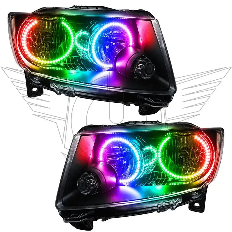 ORACLE Lighting 2011-2013 Jeep Grand Cherokee Non-HID Pre-Assembled LED Halo Headlights - Chrome Housing product image