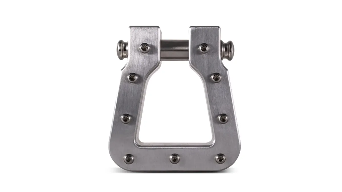Mega D-Ring; Single; 7/8 in. Stainless Pin; Raw; Billet Aluminum; product image