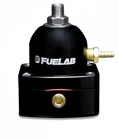 Fuelab Universal EFI (Electronic Fuel Injection)Adjustable Fuel Pressure Regulator 25-90 psi (2) -6AN Inlets (1) -6AN Return Black FUELAB