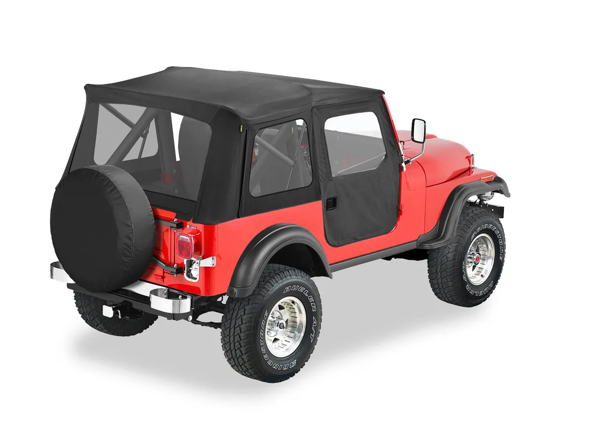 Jeep CJ5 Soft Top Supertop Classic Squareback Soft Tops For Jeep 1976-1983 CJ5 Clear Black Denim Bestop product image