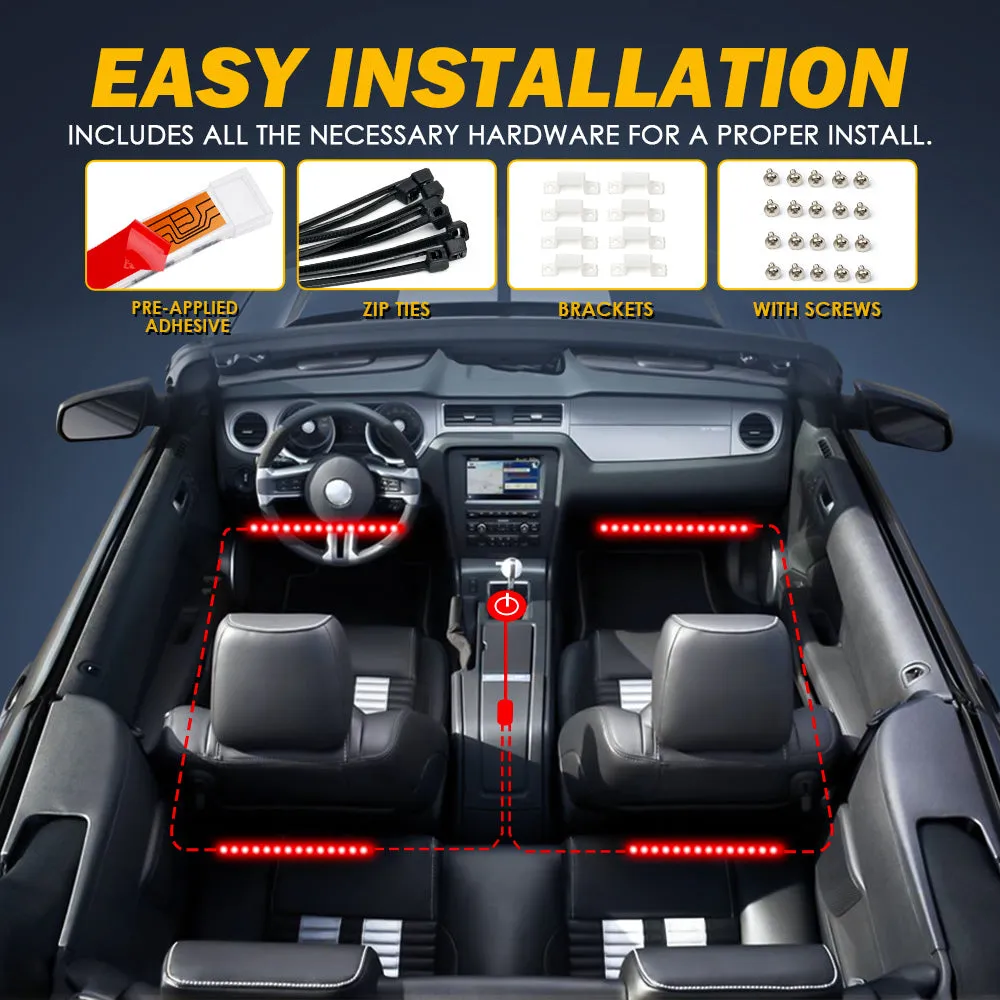 RGB LED Interior USB Car Light Set 4pc | Celestial Series product image