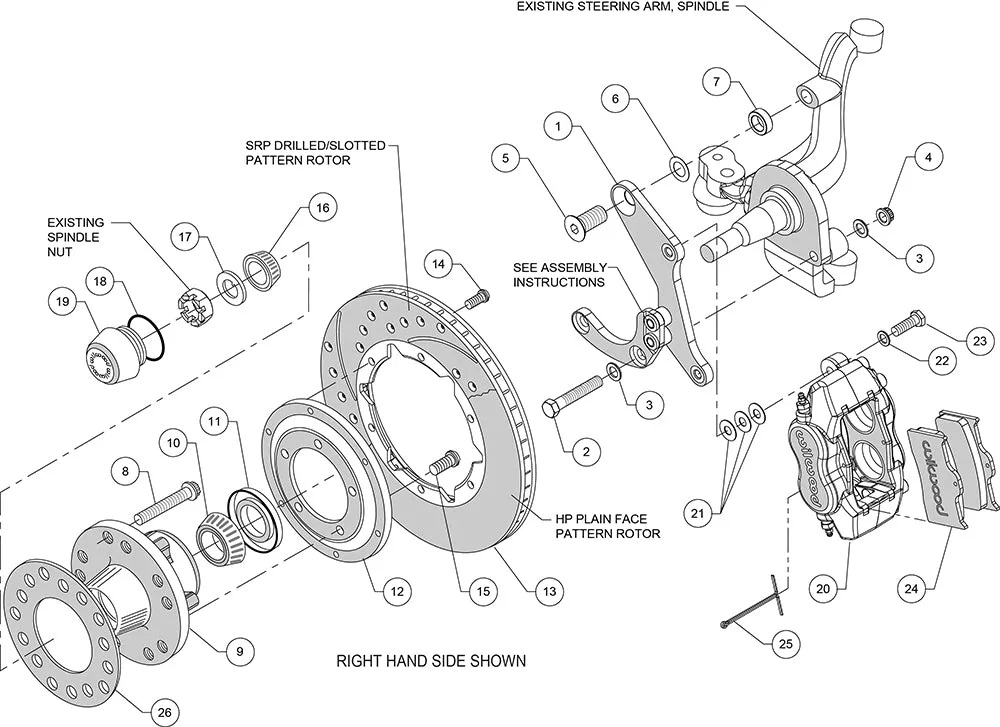 1959 - 1964 Chevrolet Forged Dynalite Pro Series Front Brake Kit - 140-12458 product image