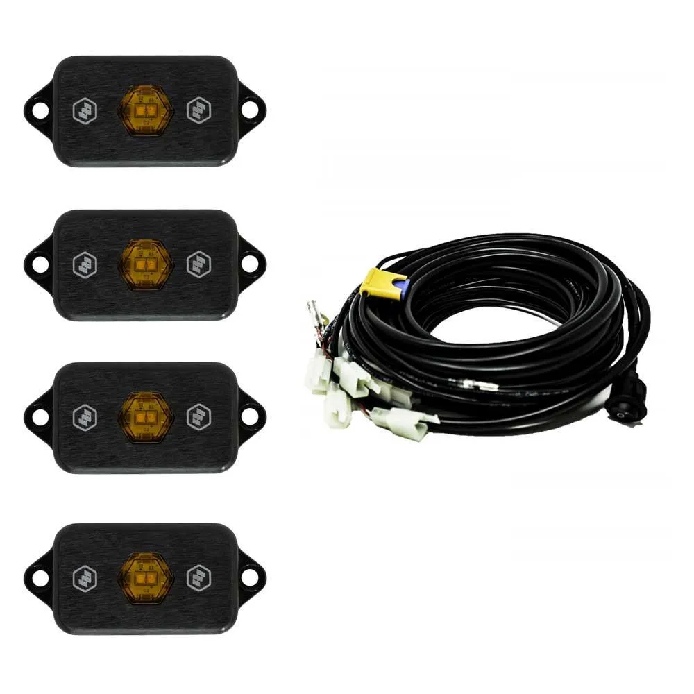 4 Piece Rock Light Kit Universal Amber Baja Designs product image