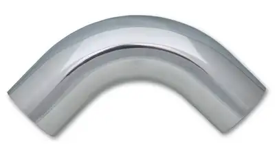 Vibrant Performance 90 Degree Aluminum Bend; 3.5 in. O.D.; 2 in. Leg Length From Targent; 1.8MM Wall Thickness; 6063 Aluminum; Polished;
