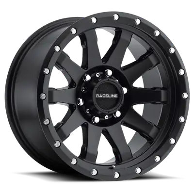 Raceline Wheels Aluminum Wheels 17x8.5 Clutch 934B Black Multi Spoke 0 Offset 5 on 127 Bolt Pattern 78.1 Bore Raceline