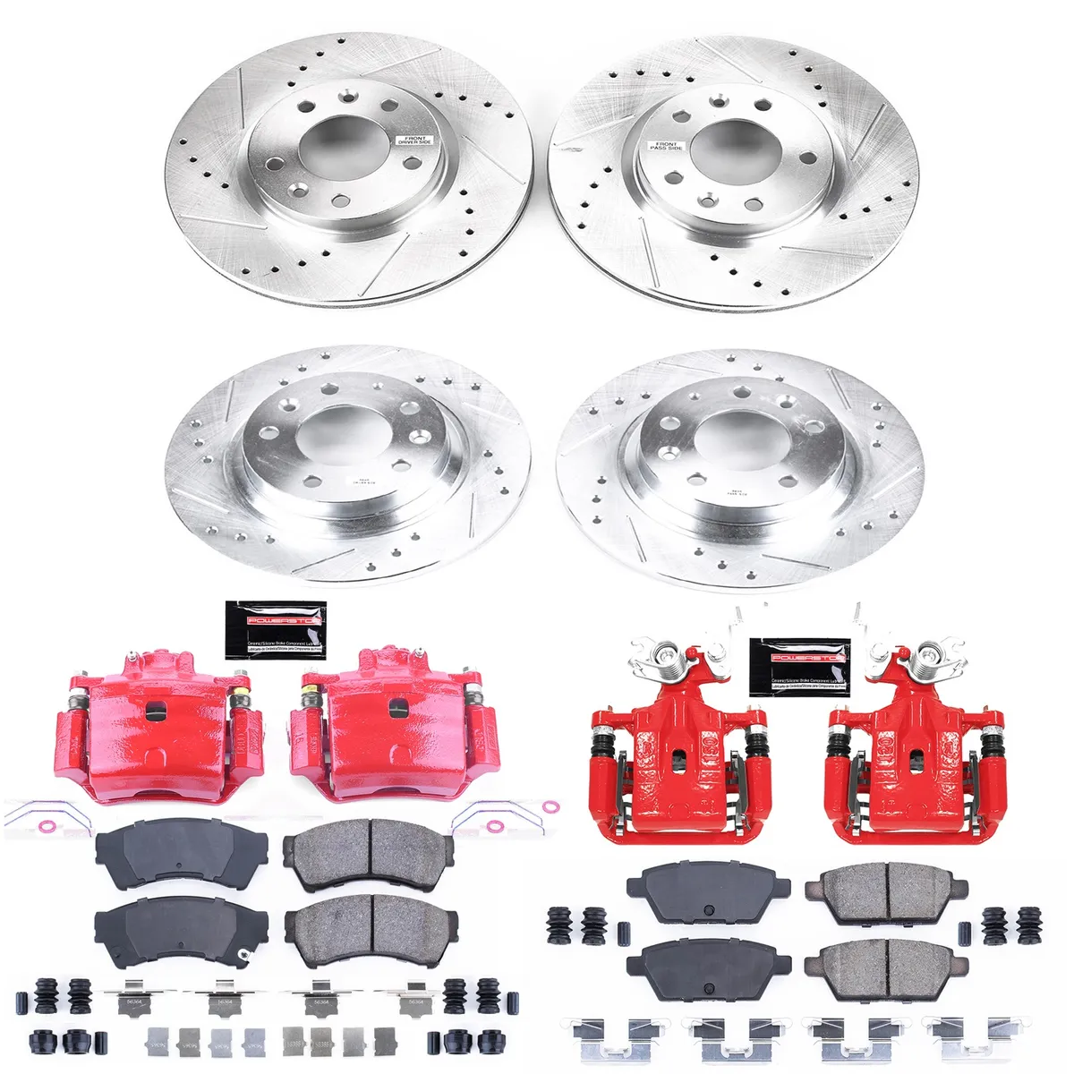 Z23 Evolution Sport Upgrade Kit: Drilled/Slotted Rotors; Carbon-Fiber Ceramic Pads; Powder Coated Calipers product image