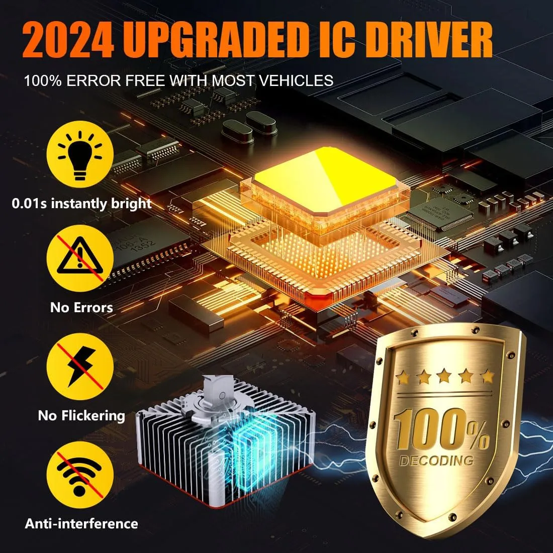 D5S LED Light Bulbs 120W High Power 6500K Cool White product image