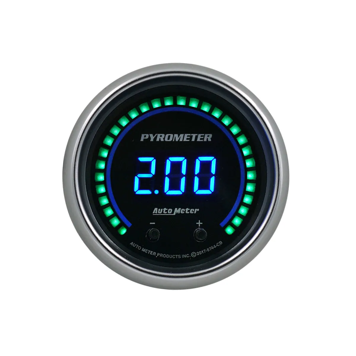 Autometer 6744-Cb Gauge, Pyrometer, 2 1/16, Two Channel, Selectable, Cobalt Elite Digital product image