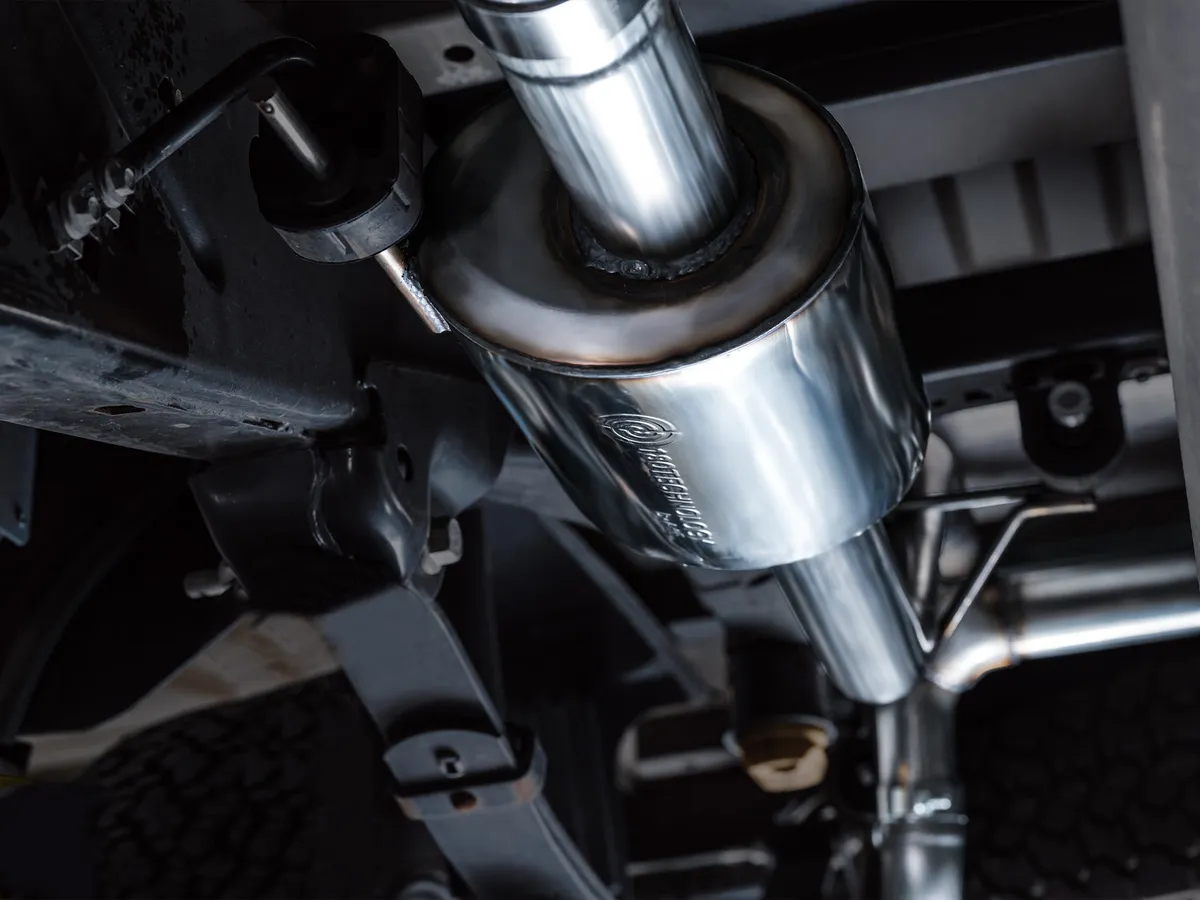 AWE 0FG Resonated Catback for 21 Ford F-150 Tremor (With Bumper Cutouts) - Chrome Silver Tips 3015-32402 product image