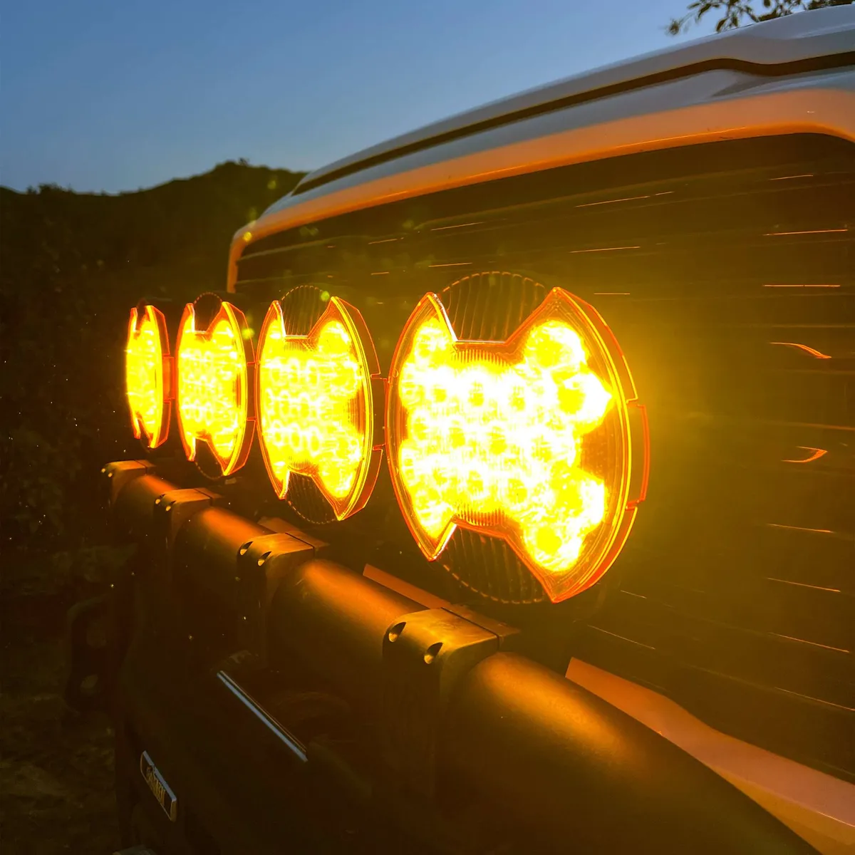 KC HiLiTES 5210 SlimLite 8 LED - Light Shield - SAE Driving - Selective Yellow product image