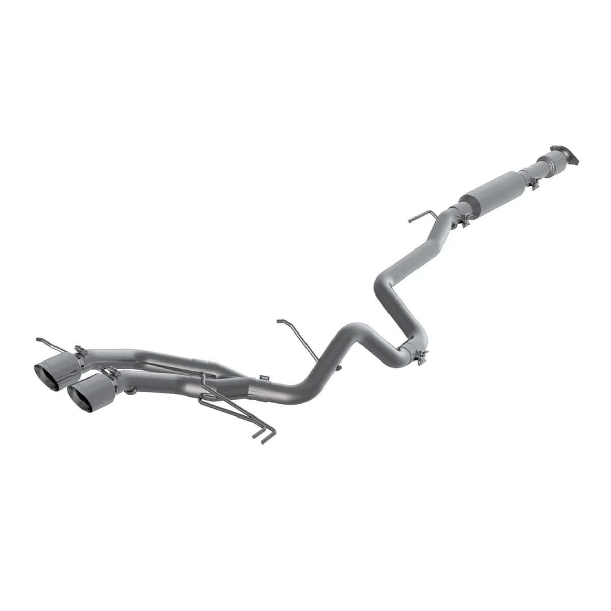 Armor Lite Cat Back Exhaust System; 2.5 in.; Incl. Front Pipe/Tailpipes/Muffler/Hardware/4 in. OD Tips; w/o Underbody Catalytic Converter; Dual Exit; Aluminized; product image