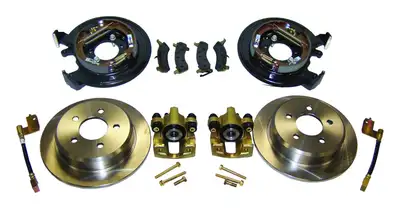 Crown Automotive Jeep Replacement Disc Brake Conversion Kit 1997-2006 TJ Wrangler;1991-1995 YJ Wrangler;1993-1998 ZJ Grand Cherokee;1991-2001 XJ Cherokee w/ Dana 35, Chrysler 8.25" Rear Axles w/o ABS;