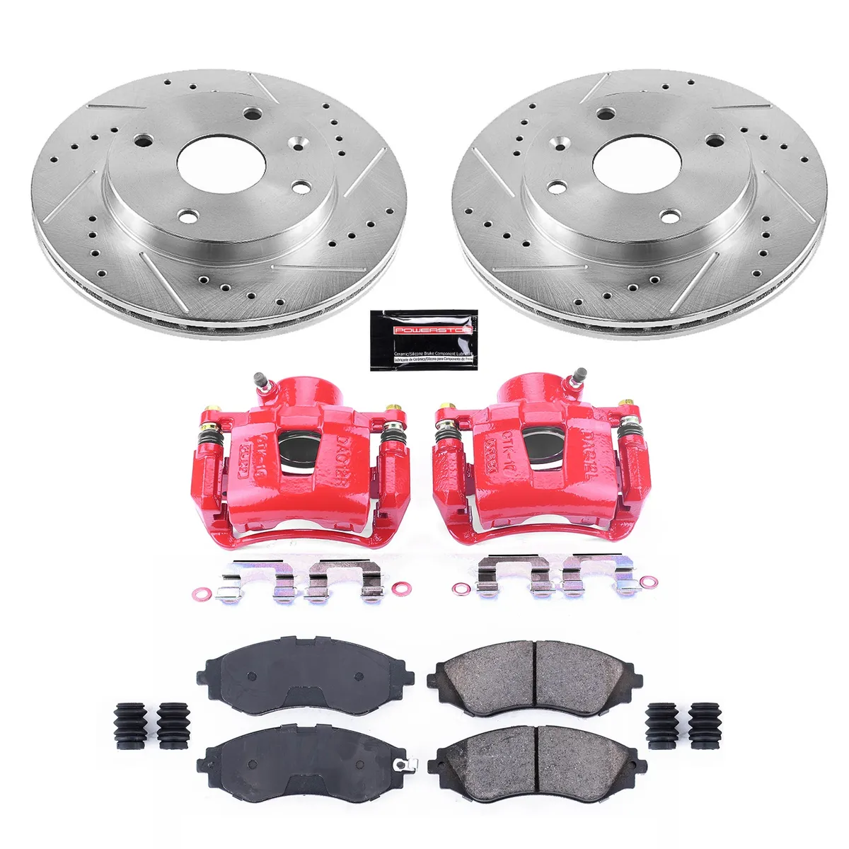 Z23 Evolution Sport Upgrade Kit: Drilled/Slotted Rotors; Carbon-Fiber Ceramic Pads; Powder Coated Calipers product image