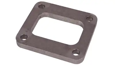 Vibrant Performance Turbo Inlet Flange; 69.9mm Bhcch; 82.49mm Bhccw; 11.3mm Bhid; 95.9mm Overall h; 108mm Overall w; 0.5 In. Thickness; 50.7mm Port h; 74.7mm Port w; For T4; 304 Stainless Steel;