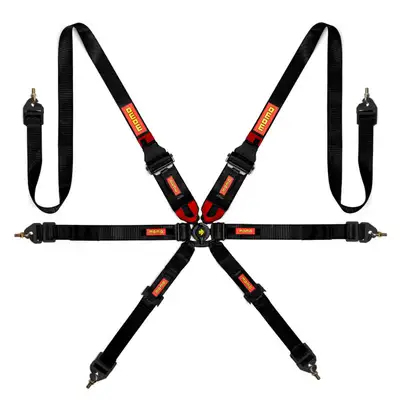 MOMO Tuning & Safety Corsa Harness 6 Point 3x3x2 Black Clip in Cam