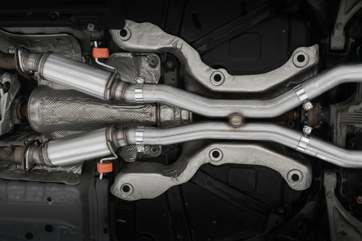MBRP Exhaust Armor Lite Cat Back Performance Exhaust System; 3 in.; Aluminized Steel; Dual Rear Exit; W/5 in. OD. Tips;