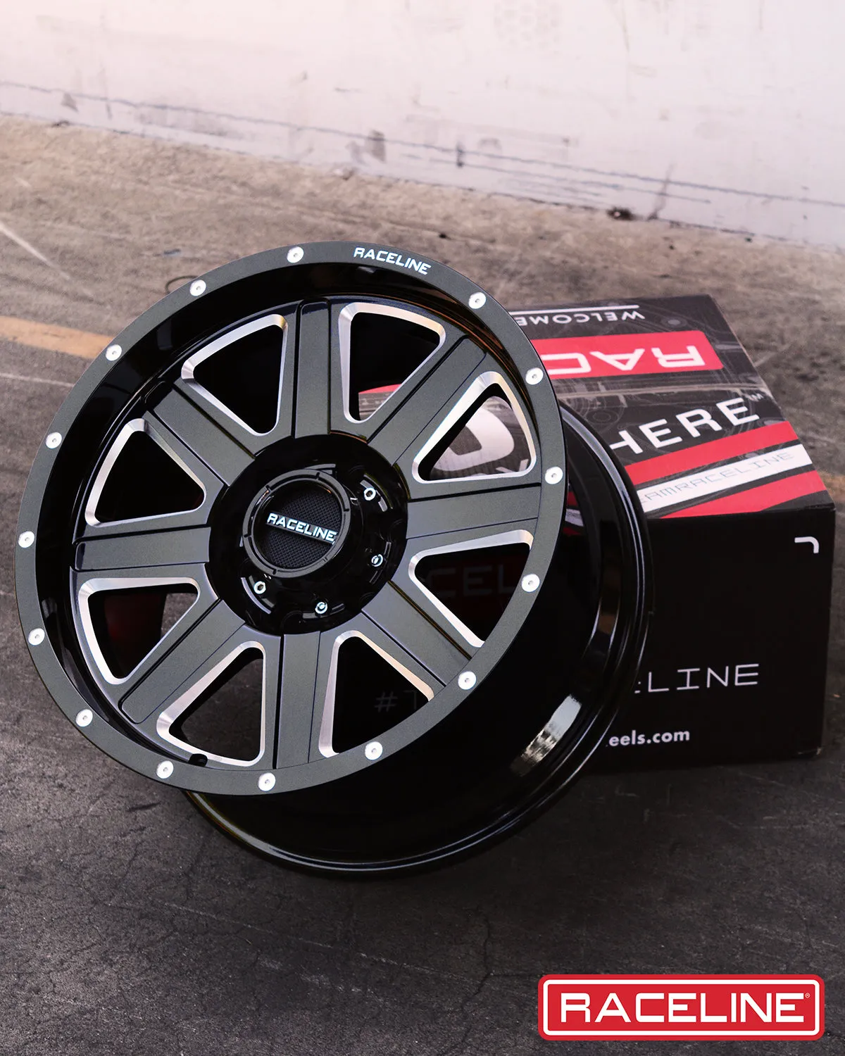 Aluminum Wheels 20x10 Hostage 940M Milled Gloss Black -19 Offset 6 on 135 Bolt Pattern 87.1 Bore Raceline product image