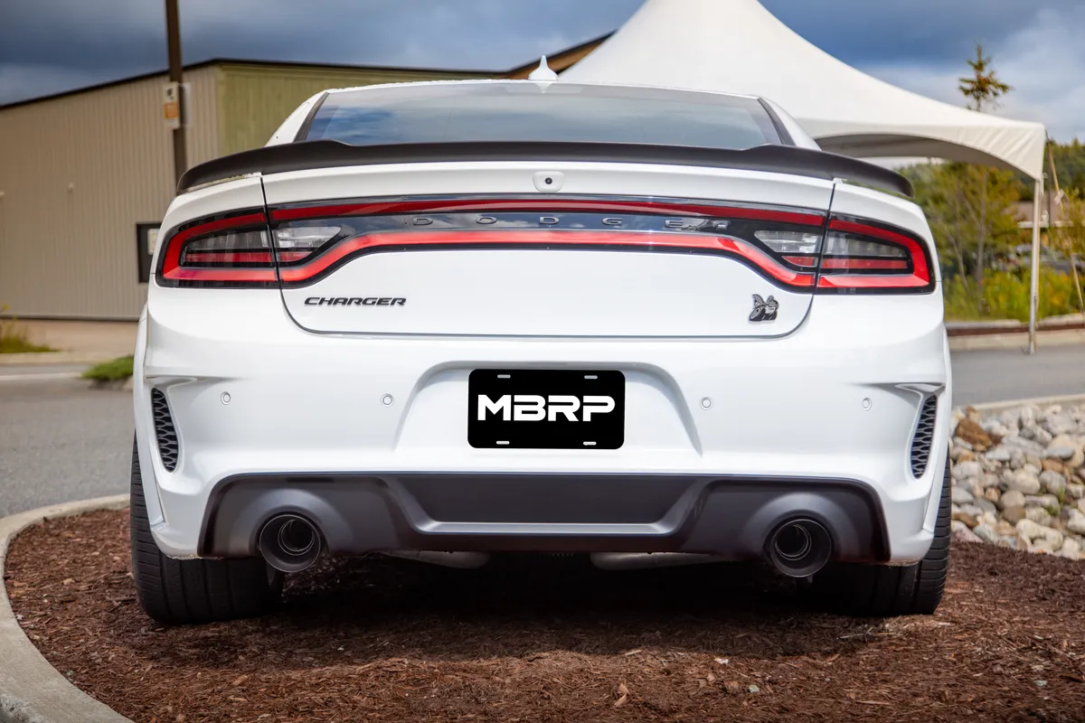 Armor BLK Exhaust Tip; 3 in. ID; 5 in. Out; 8 in. Length; Angle Cut; Dual Wall; Black Coated Tips; product image