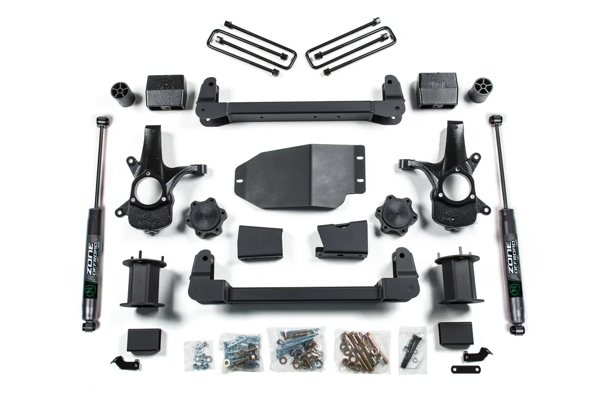 07-13 Chevrolet Silverado/GMC Sierra 1500 6.5 Inch Lift Kit Front Shock: Strut Spacer, Rear Shock: Nitro Series Zone Offroad product image