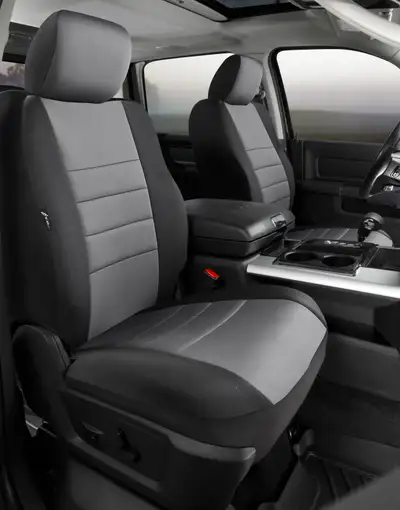 FIA FIA NP99-43 GRAY NP90 Series - Neoprene Custom Fit Front Seat Cover- Black/Gray Center Panel
