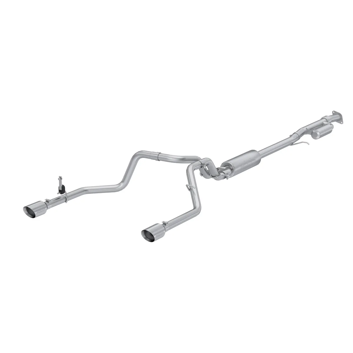 Armor Pro Cat Back Exhaust System; 3in.; Incl. Front Pipe/Mid Pipe/Muffler/Tail Pipe/Hardware/4.5 Inch Tip; Dual Rear Exit; T304 Stainless Steel; product image