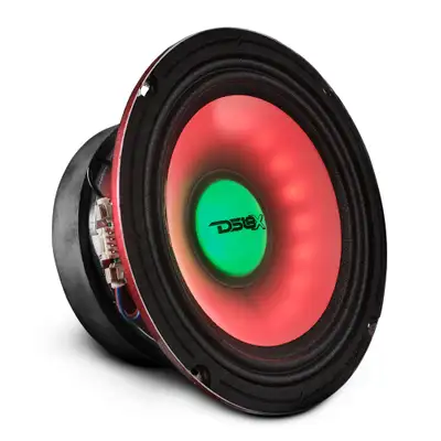 DS18 6 .5” | 250 Watts Rms | 4î© | Mid Range | Translucent Dust Cap And Cone With RGB LED Lights