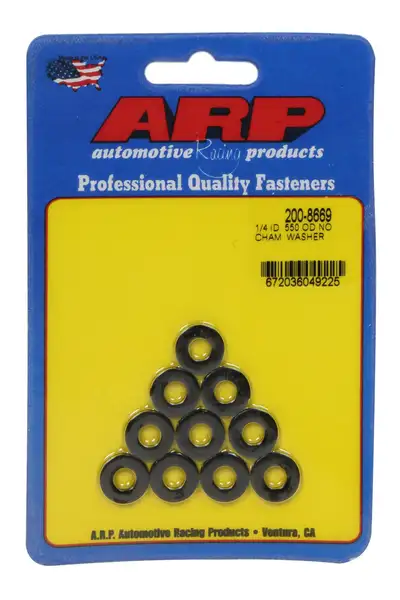 ARP Auto Racing 1/4 id x .550 od SAE Washer Kit no Chamfer Black 10pk