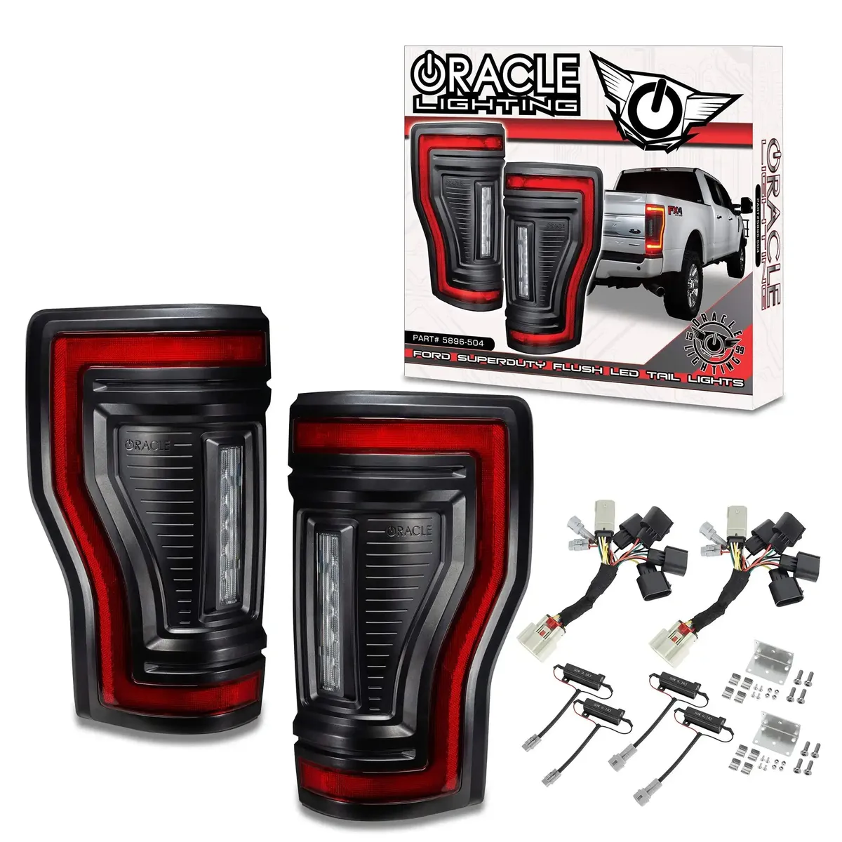 2017-2022 Ford F-250/350 Super Duty Flush Mount LED Tail Lights - Animated Turn Signals product image