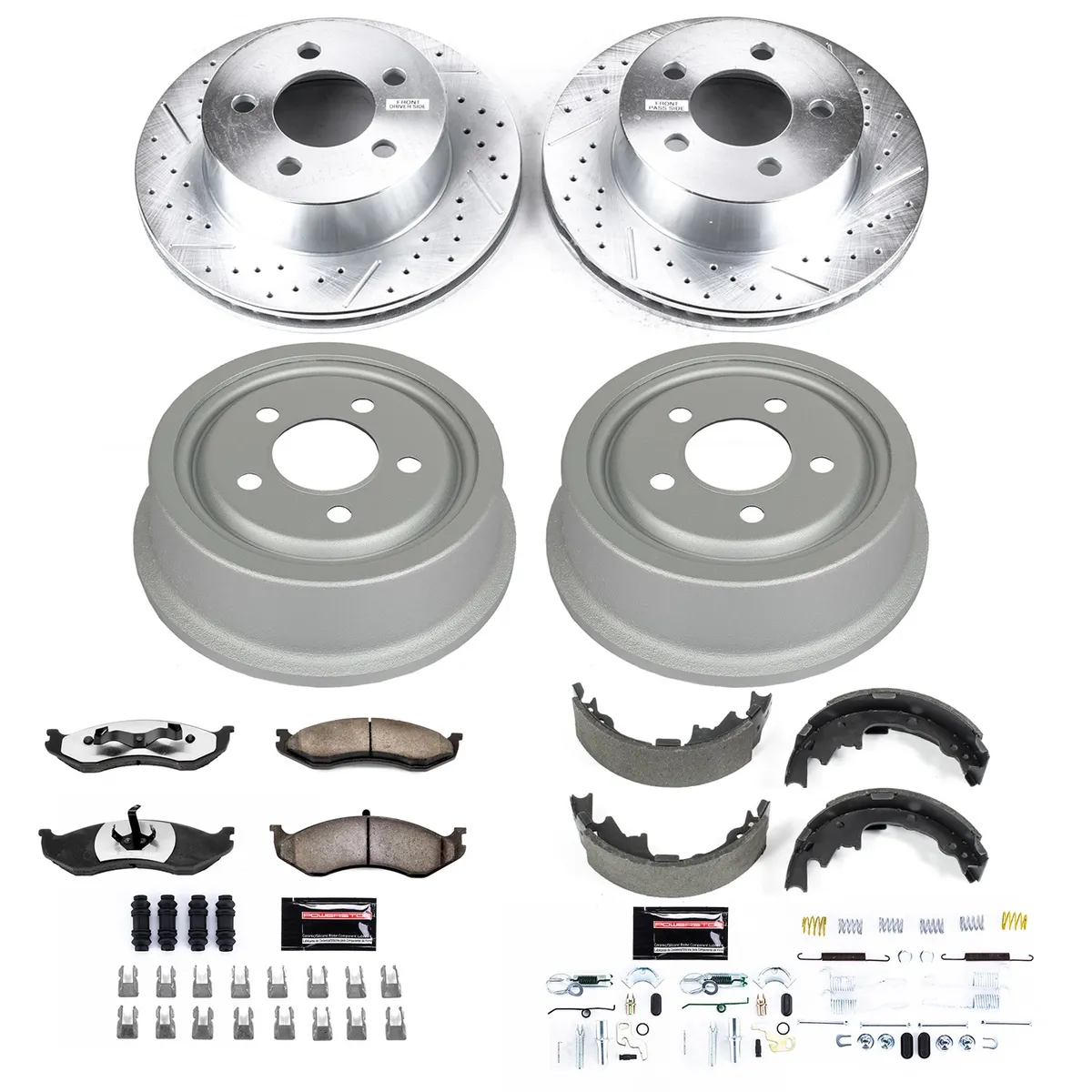 Z36 Truck/Tow Upgrade Kit: Drilled/Slotted Rotors; Carbon-Fiber Ceramic Pads W/Hardware; Coated Drums; Shoes W/Hold Down And Adjuster Kit product image