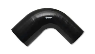 Vibrant Performance 90 Degree Reducer Hose Coupler; 2.5 in. Inlet ID; 3 in. Outlet ID; 4 in. Leg Length From Tangent; 3 in. Centerline Radius; 35 PSI Maximum Operating Pressure; Black;