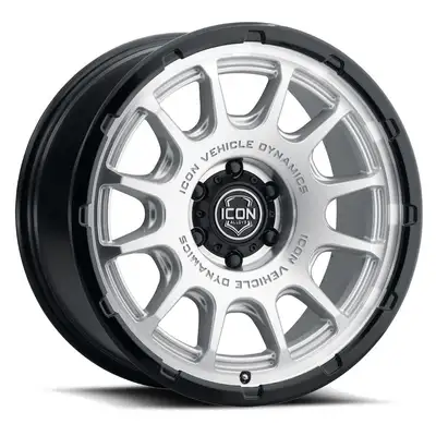 ICON Vehicle Dynamics Icon Suspension Icon Alloys Rancho Silver Mach w gb Lip - 20 x 9 / 6 x 5.5 / 16mm / 5.625 bs 8420909056smgb