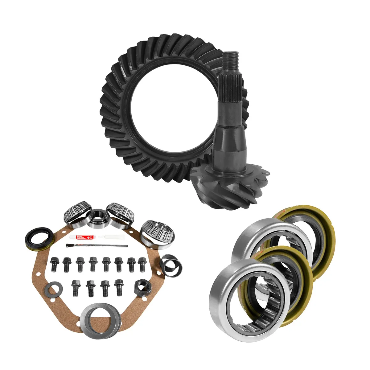9.25 Inch Chy 3.55 Rear Ring & Pinion Install Kit 1.705 Inch Axle Bearings & Seal 9.25 Inch Chy 3.55 Rear R&P Gear/ Install Kit Package W/ Ak 6410 (1.705 Inch Id) '07-'10 RAM 1500 Yukon Gear product image