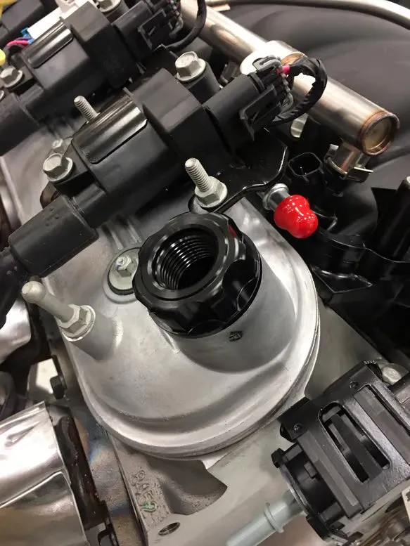Oil Fill Cap w/ Baffle & -10 ORB Port - Fits Factory Valve Covers - GM LS Series, GM Gen-V LT, and 2011-2017 Ford Coyote Engines (Gen 1 and Gen 2). product image