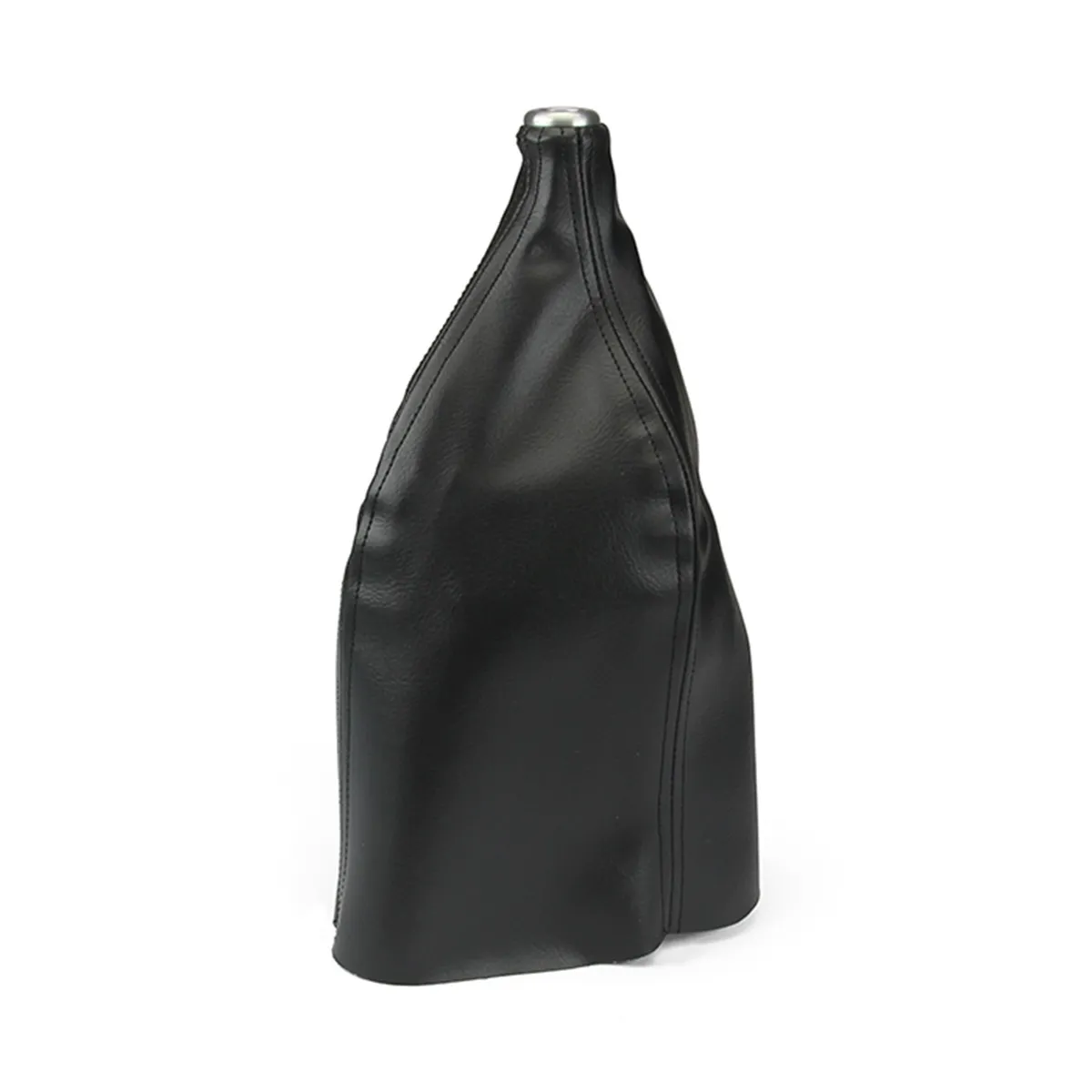 Hi-Top Rectangular Boot; Billet Aluminum Boot Bezel; 3/8 in.; 24 Thread Brushed Finish w/Black Rectangular Vinyl Boot; No Boot Ring For The Floor; product image