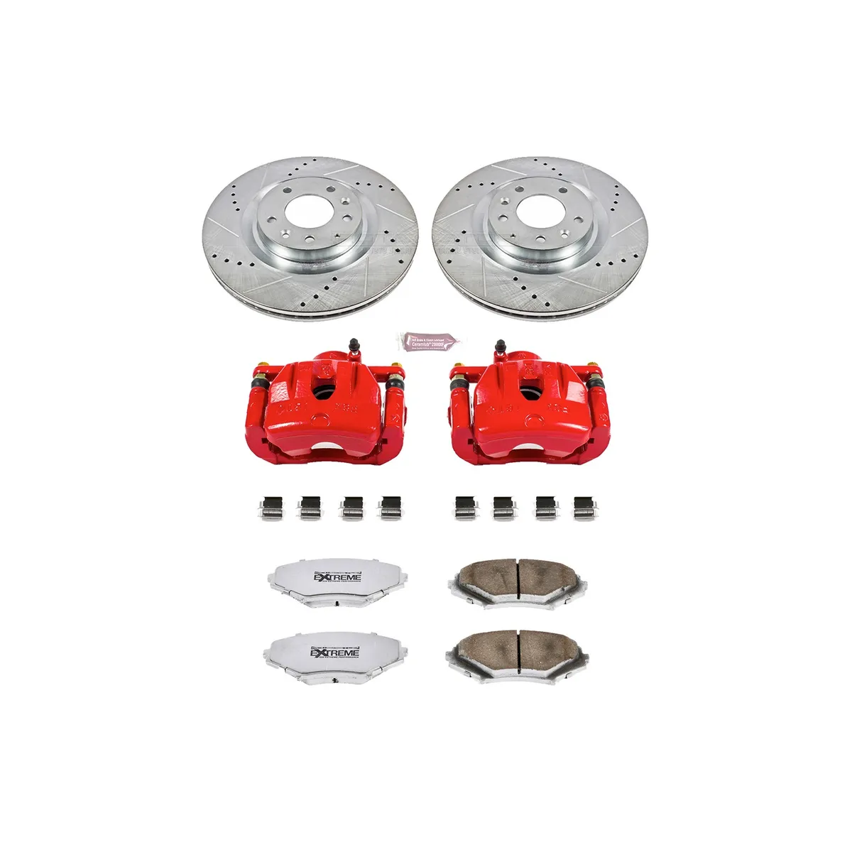 Z26 Street Warrior Upgrade Kit: Drilled/Slotted Rotors; Carbon-Fiber Ceramic Pads; Powder Coated Calipers product image