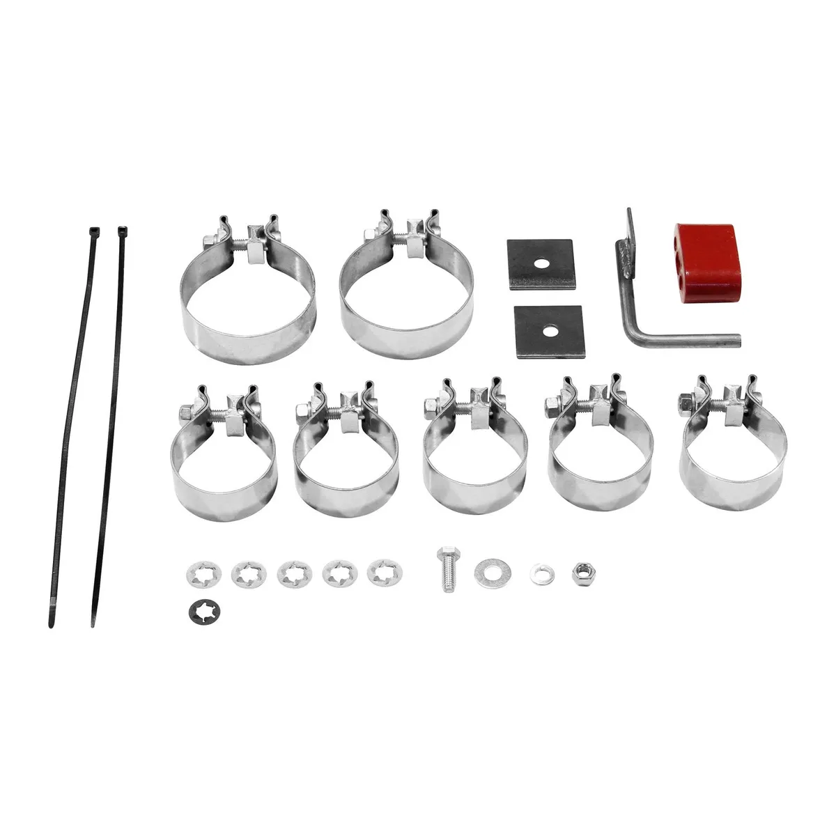 2011-2017 GM Silverado/Sierra, 1500, 1/2 Ton, 6.2L V8, Crew Cab and Double Cab, 2/4 Wheel Drive, 50 Series HD Muffler, 16 G. Mandrel Bent Tubing, 3.50" Logo Embossed Stainless Tips, American Thunder, DOR/S, 409S Stainless Steel. product image