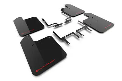 Rally Armor LLC Rally Armor MF124-UR-BLK-RD - 2018-25 Jeep Wrangler Rubicon - Black Mud Flap/Red Logo