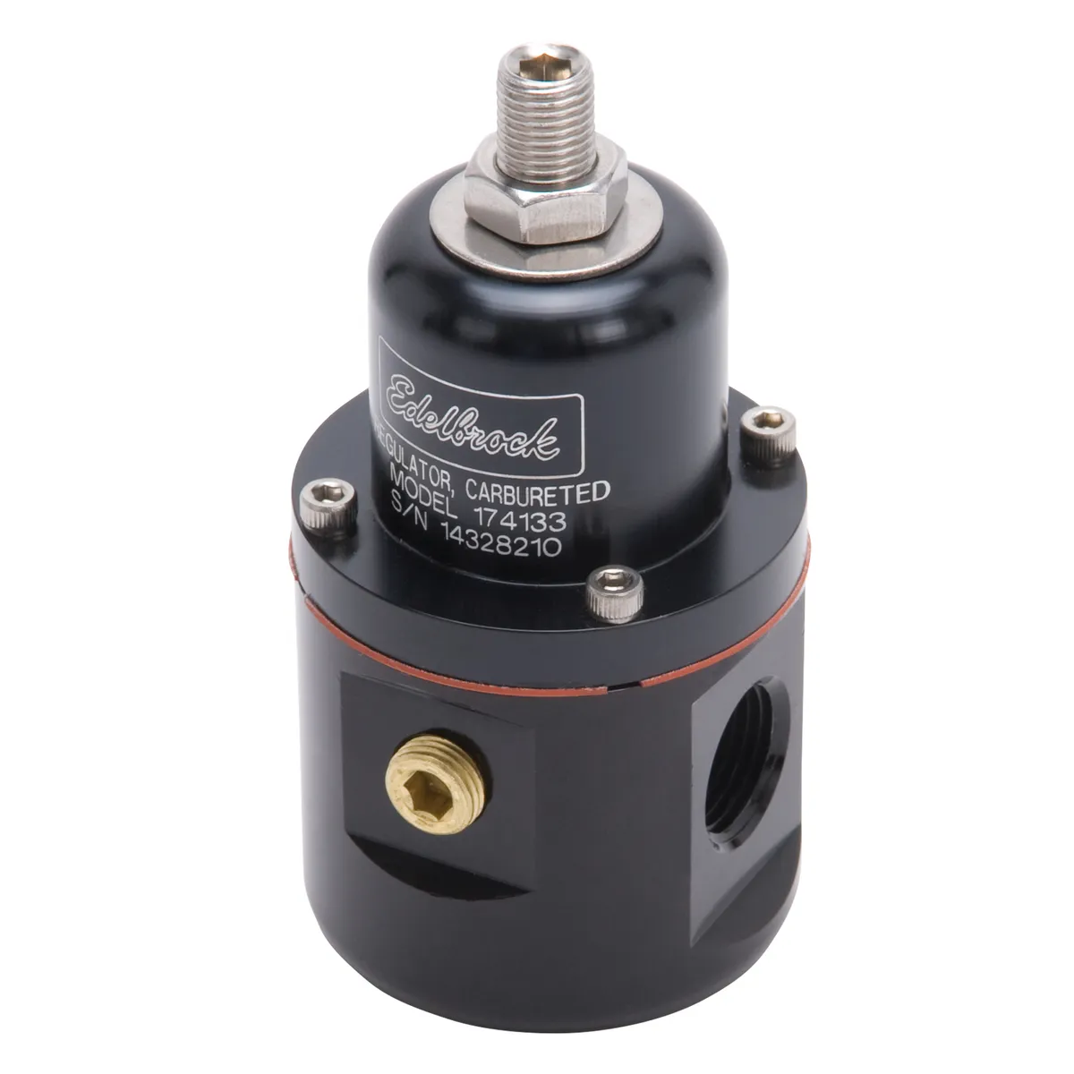 Edelbrock 174133 Carbureted Adjustable Bypass Fuel Pressure Regulator (160 GPH) in Black Finish product image