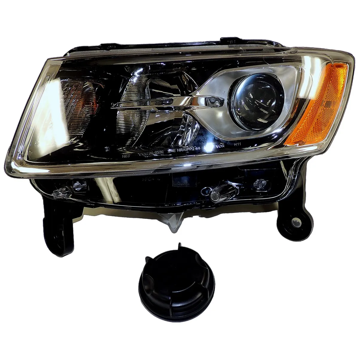 Head Light; Left; w/ Halogen Lamps; w/ Silver Bezels; product image