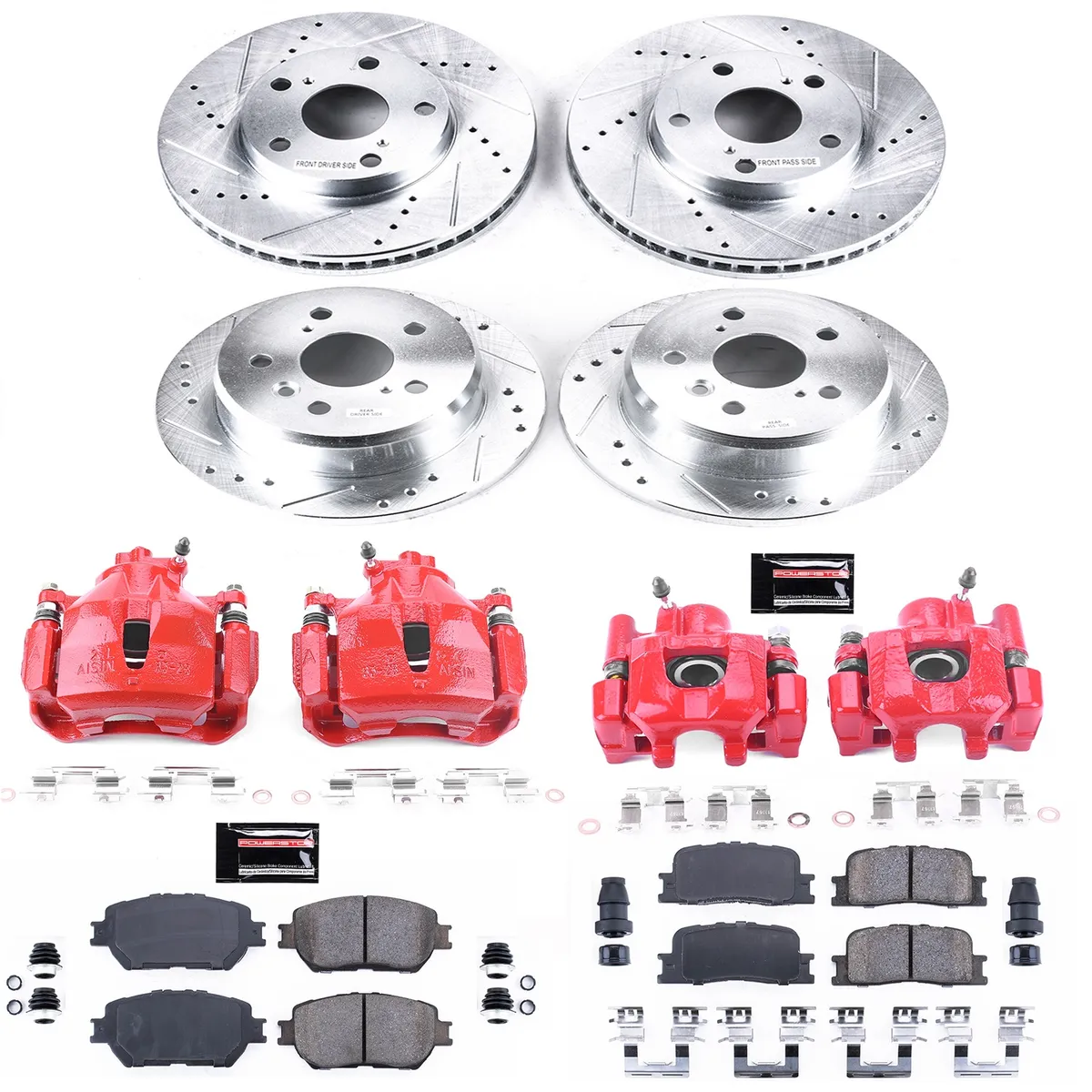Z23 Evolution Sport Upgrade Kit: Drilled/Slotted Rotors; Carbon-Fiber Ceramic Pads; Powder Coated Calipers product image
